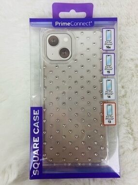 New prime connect Clear Rhinestone iPhone Case for iPhone 13 (Silver)